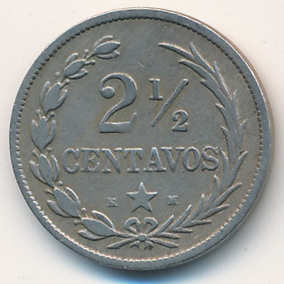 Dominican Republic, 2 1/2 centavos, 1888