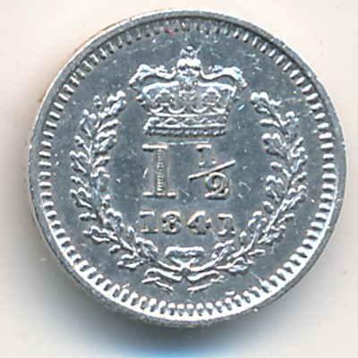 Великобритания, 1 1/2 пенса (1838–1870 г.)