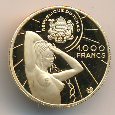 Chad, 1000 francs, 1970