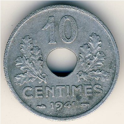 France, 10 centimes, 1941–1943