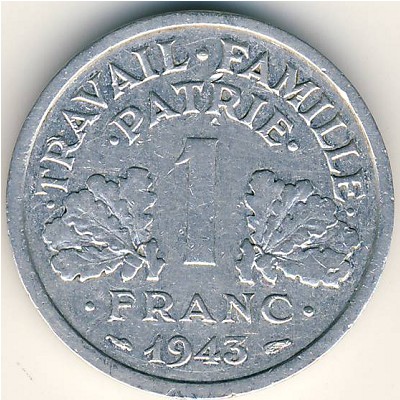 France, 1 franc, 1942–1944