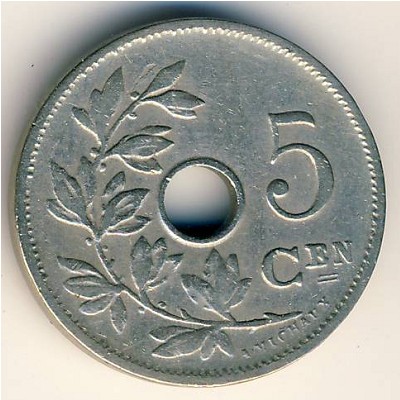 Бельгия, 5 сентим (1910–1928 г.)