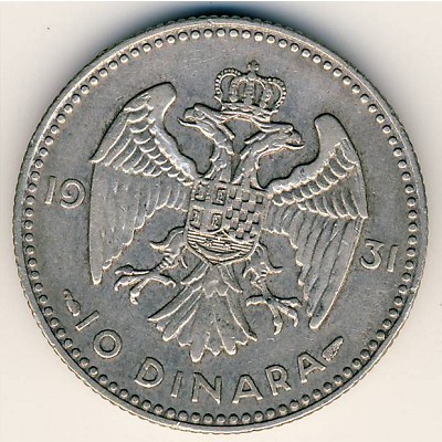 Yugoslavia, 10 dinara, 1931