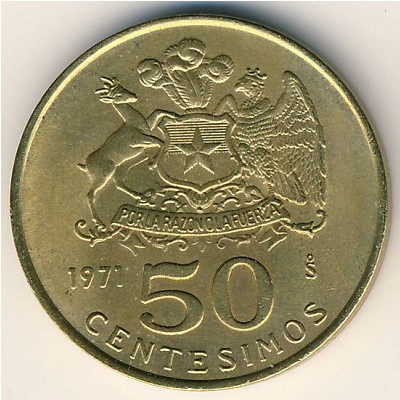Chile, 50 centesimos, 1971