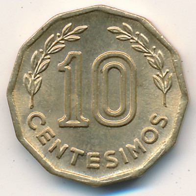 Uruguay, 10 centesimos, 1976–1981