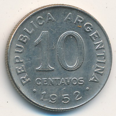 Аргентина, 10 сентаво (1951–1952 г.)