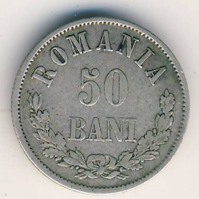 Romania, 50 bani, 1873–1876