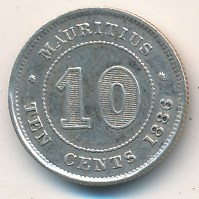 Маврикий, 10 центов (1877–1897 г.)