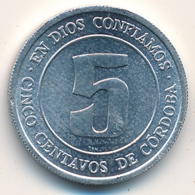 Nicaragua, 5 centavos, 1974