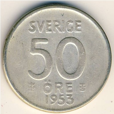 Швеция, 50 эре (1952–1961 г.)
