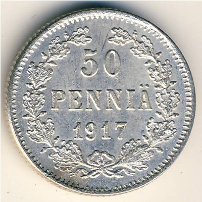 Finland, 50 pennia, 1917