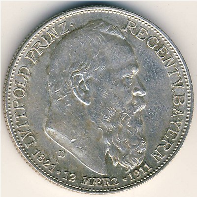 Bavaria, 2 mark, 1911