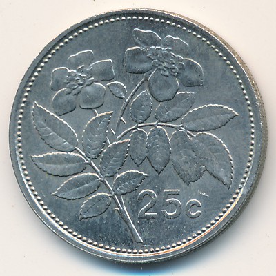 Malta, 25 cents, 1986