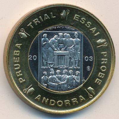 Andorra., 1 euro, 2003