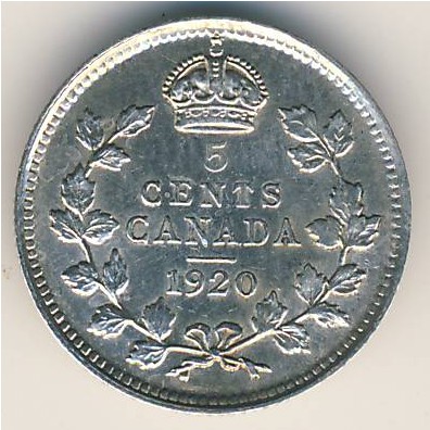 Canada, 5 cents, 1920–1921