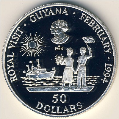 Guyana, 50 dollars, 1994