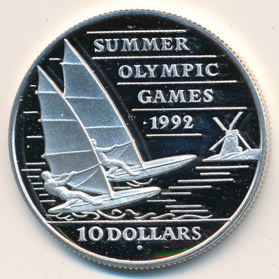 Barbados, 10 dollars, 1992