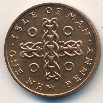 Isle of Man, 1 new penny, 1971–1975