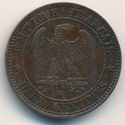 France, 2 centimes, 1853–1856