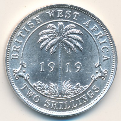 British West Africa, 2 shillings, 1913–1920