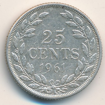 Liberia, 25 cents, 1960–1961