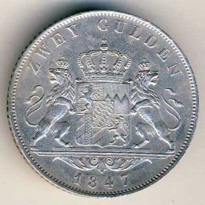 Bavaria, 2 gulden, 1845–1848
