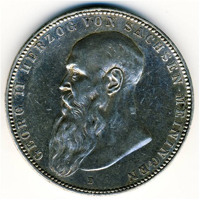 Саксен-Мейнинген, 5 марок (1902–1908 г.)