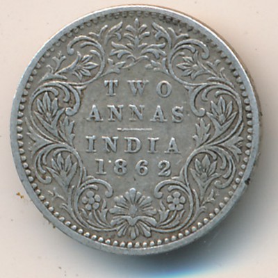 British West Indies, 2 anna, 1862–1876