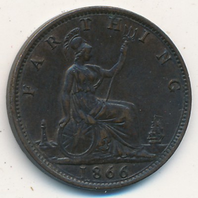 Great Britain, 1 farthing, 1860–1873