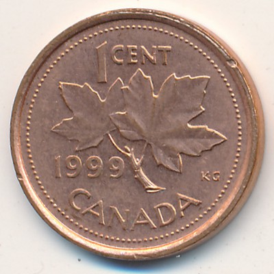 Canada, 1 cent, 1997–2003