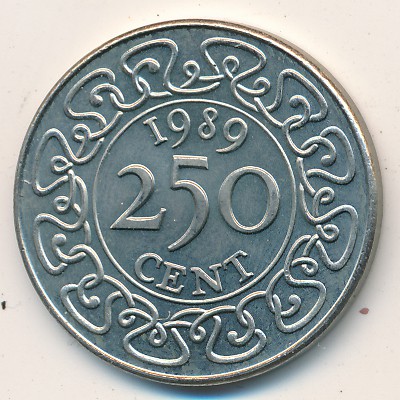 Suriname, 250 cents, 1987–2015