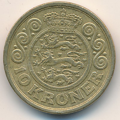 Denmark, 10 kroner, 1994–1999