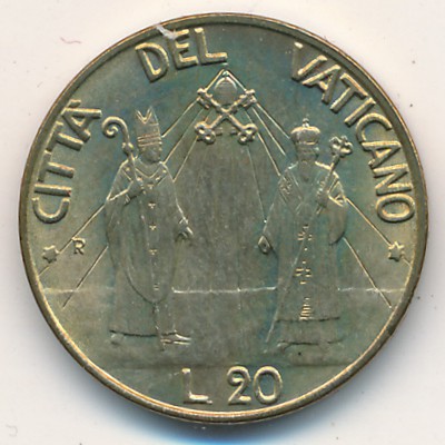 Ватикан, 20 лир (1990 г.)