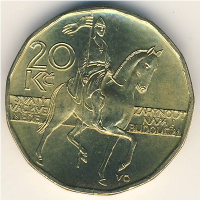 Czech, 20 korun, 1993–2019