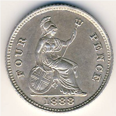 Великобритания, 4 пенса (1888 г.)