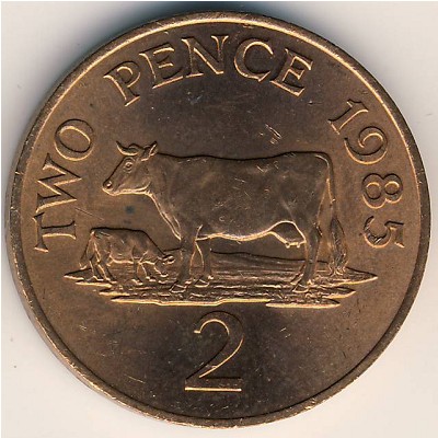 Guernsey, 2 pence, 1985–1990