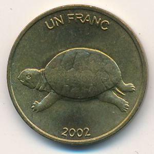 Congo Democratic Repablic, 1 franc, 2002