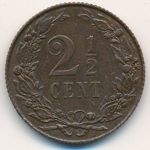 Netherlands, 2 1/2 cents, 1903–1906