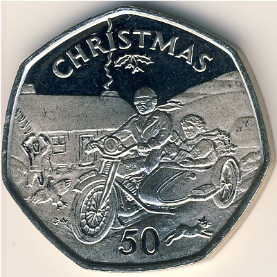 Isle of Man, 50 pence, 1988