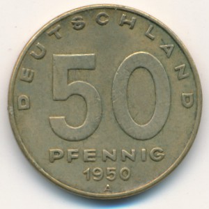 German Democratic Republic, 50 pfennig, 1949–1950