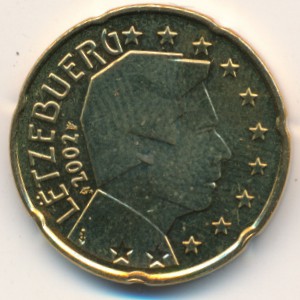Luxemburg, 20 euro cent, 2002–2006