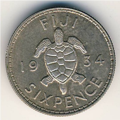Fiji, 6 pence, 1934–1936