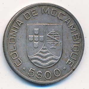Mozambique, 5 escudos, 1935