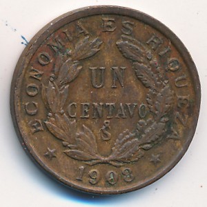 Chile, 1 centavo, 1904–1908