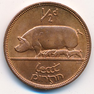 Ирландия, 1/2 пенни (1939–1967 г.)