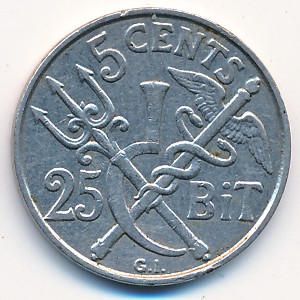 Danish West Indies, 5 cents, 1905