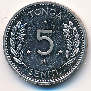 Tonga, 5 seniti, 1968–1974
