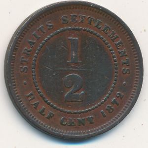 Straits Settlements, 1/2 cent, 1872–1883