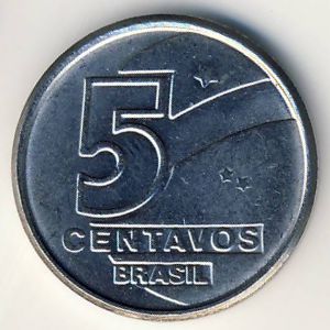 Brazil, 5 centavos, 1989–1990