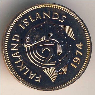 Falkland Islands, 1/2 penny, 1974–1983